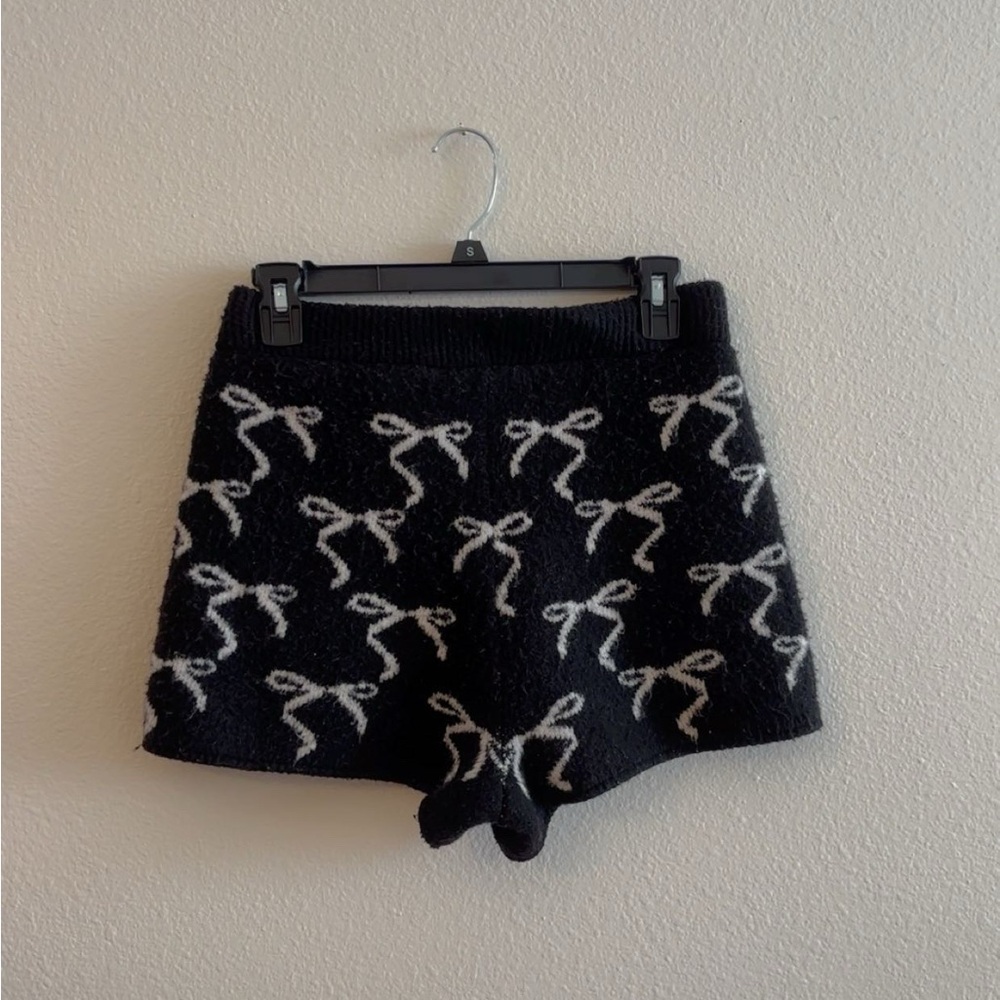Black & White Knit Sweater Soft Shorts